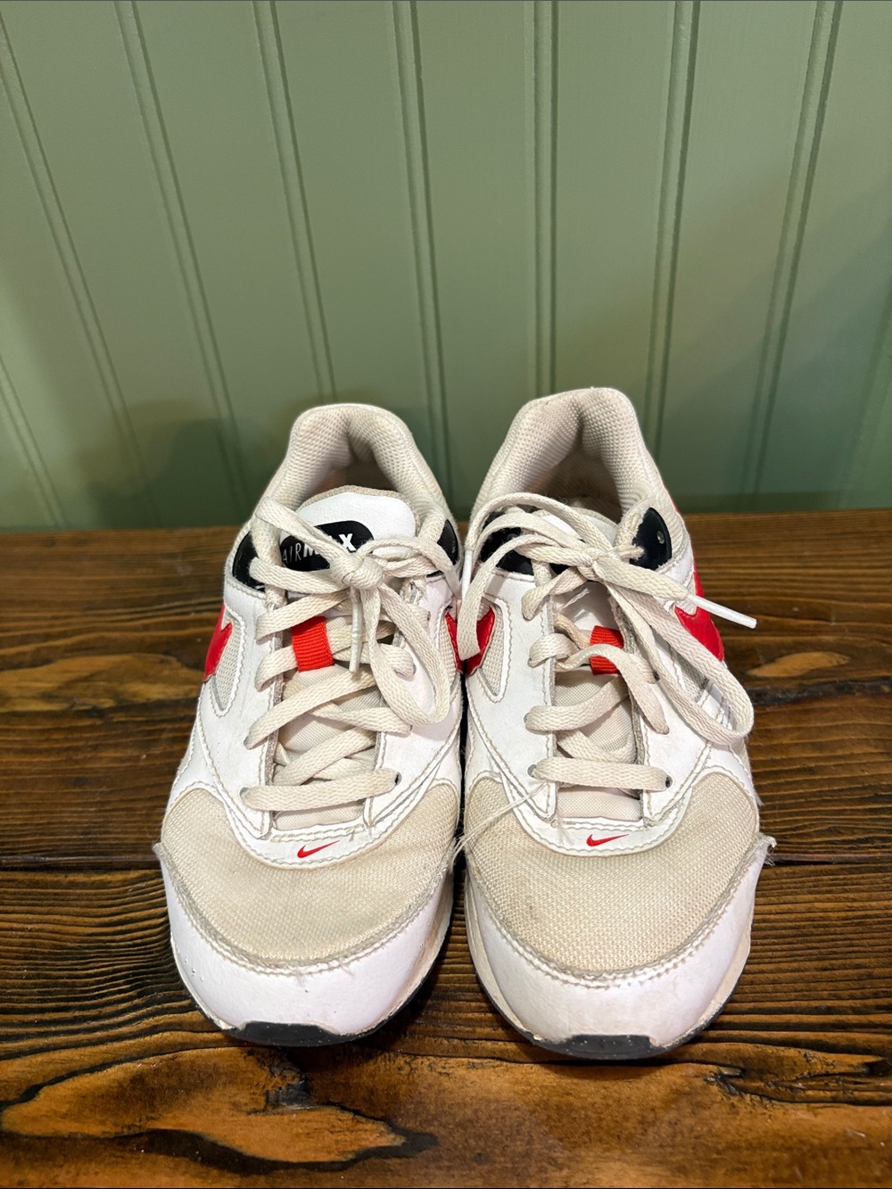 Nike White Sneakers with Red Accents